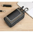 thumbnail image 4 of SUGUANGHUI Genuine Leather Car Key Fob Case Holder for Men and Women, Double Zipper Key Case Bag, with Embroidery Thread, 4 of 7