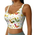 thumbnail image 2 of Gukieu Chickens A Print Women's Sports Vest, Low-neck U-shaped Removable Pad Sports Bra for Yoga, Exercise, Dance-Large, 2 of 8