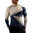 thumbnail image 2 of IWRICH Men's Long Sleeve Upf 50+ Rash Guard Cool Dry Performance Fit Compression Sports Athletic Shirts Tops 14-Beige XL, 2 of 5