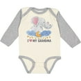 thumbnail image 3 of Inktastic I Love My Grandma Elephant Family Boys or Girls Long Sleeve Baby Bodysuit, 3 of 5