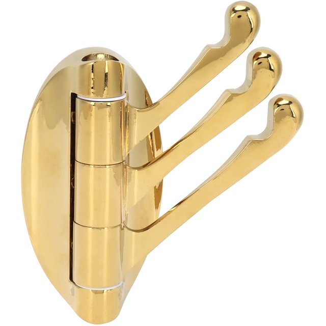 Gancho para abrigos Gancho de pared Longitud 9 cm, Gancho para ropa de aleación de zinc, Montaje en pared, Gancho para abrigos plegable de 180 grados para el baño del hogar Dorado