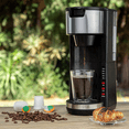 thumbnail image 4 of Black Single Serve Coffee Brewer for K-Cup Pods and Ground Coffee, 30 oz Capacity, 5 Brew Sizes Up to 14 oz, Adjustable Drip Tray, 4 of 6