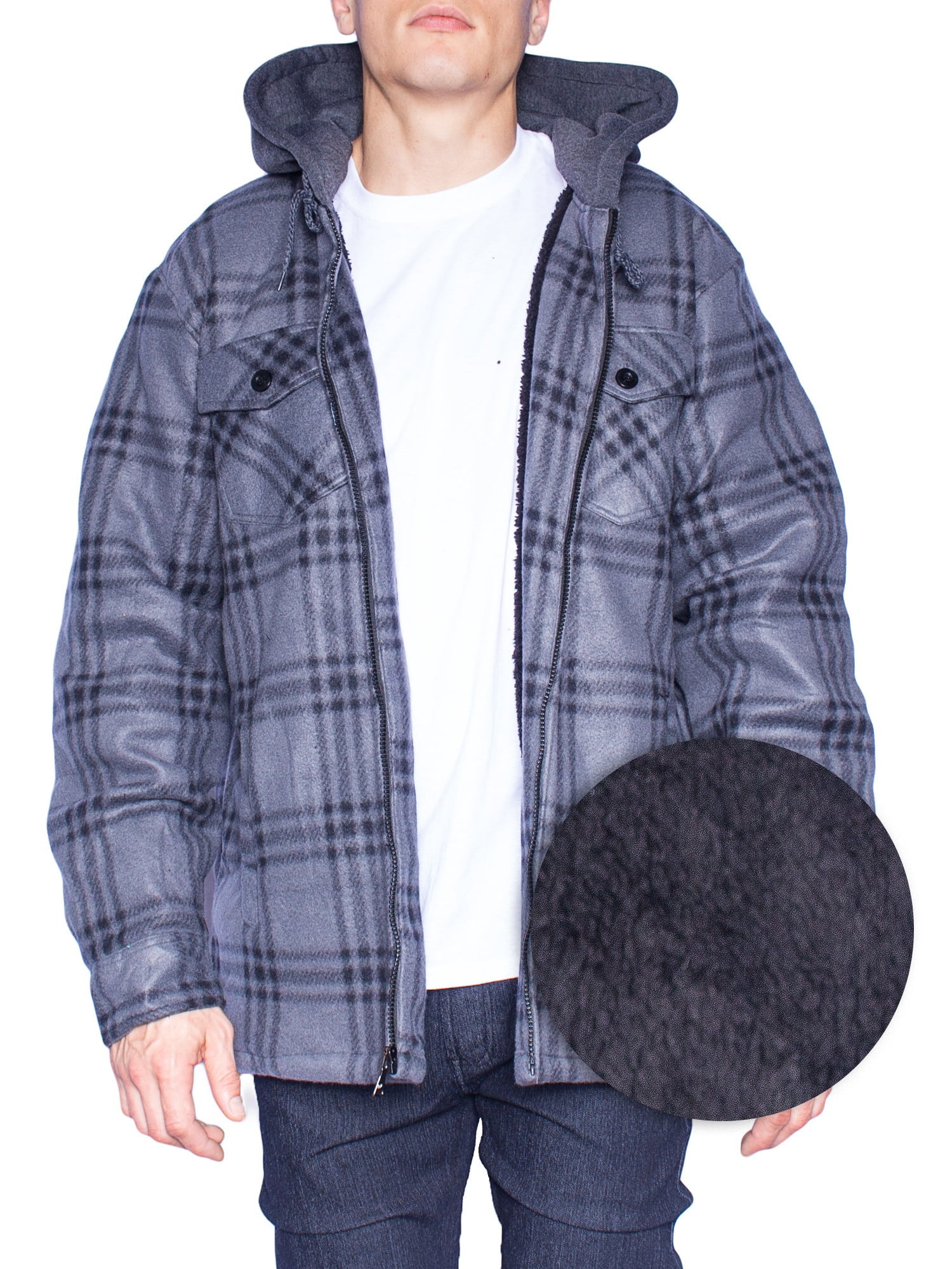 Walnut Creek Outdoors - Hoodie Flannel Fleece Jacket For Men Zip Up Big ...