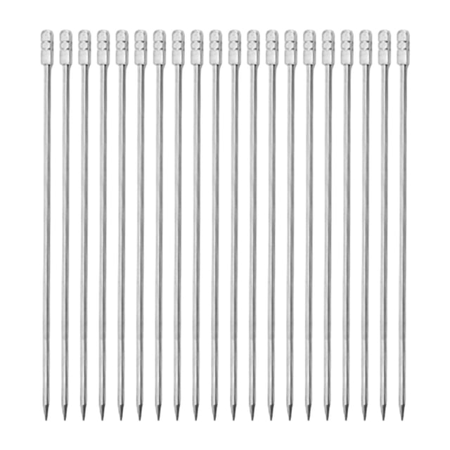20 piezas Brochetas de frutas Palabres de fruta de acero inoxidable Accesorios de almuerzo creativo Cócteles Brochas para platos de frutas Aperitivos B