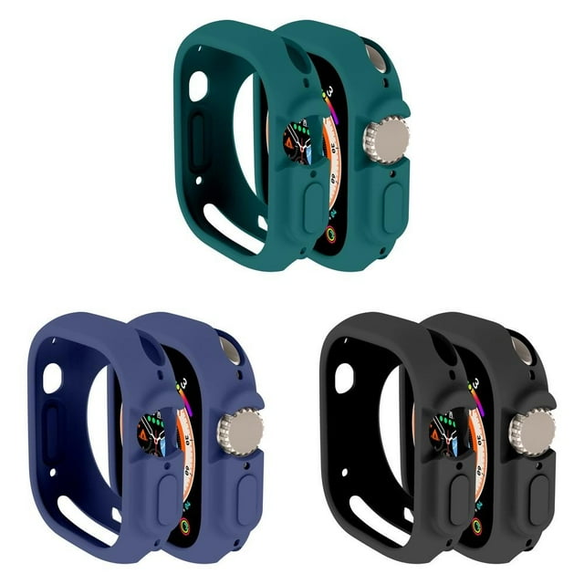 LEIXIUER(1Pack/3Pack) Compatible with Apple Watch Ultra case 49mm All-Round Shockproof TPU Silicone Protective Cover Bumper Shock-Absorbing Scratch-Resistant Protective case for Apple Watch Ultra 49mm