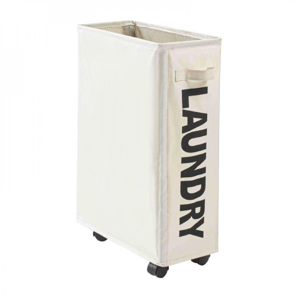 Corner Slim Foldable Laundry Basket Bin Mesh Drawstring Dirty Waterproof 
