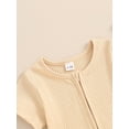 thumbnail image 5 of FEORJGP Infant Baby Boys Girls One-piece Jumpsuits 0 3M 6M 12M Toddler Short Sleeve Rompers Round Neck Bodysuits Full Zip Ribbed Playsuits Kids Newborn Casual Simply Comfy Summer Clothes for Daily, 5 of 6