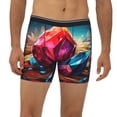 thumbnail image 2 of Rateoe Colorful Stone World Print Men’s Underwear Boxer Briefs Soft Comfortable Underwear Boxer Briefs, Long Leg Briefs,Anti-chafing Boxer Briefs, 2 of 7