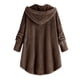 thumbnail image 4 of Puntoco Mujer Tallas grandes Botón Felpa tops Con capucha Cárdigan suelto Abrigo de lana Chaqueta de invierno Selecciones de flash Puntoco Puntoco-7372, 4 of 5