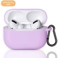 thumbnail image 1 of Coque de Protection pour Airpods Pro, Étui en Silicone Ultra-Fin Compatible avec Airpods Pro, Supporte la Charge Sans Fil-Violet Vif, 1 of 7