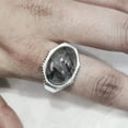 thumbnail image 4 of Black Rutile Mans Ring, Natural Black Rutilated Quartz, Quartz Silver Jewelry, 925 Silver Ring, Gift, Heavy Mens Ring, Arabic Design, Ottoman Style Ring, Christmas, Turkey Mens Signet Ring, 4 of 6