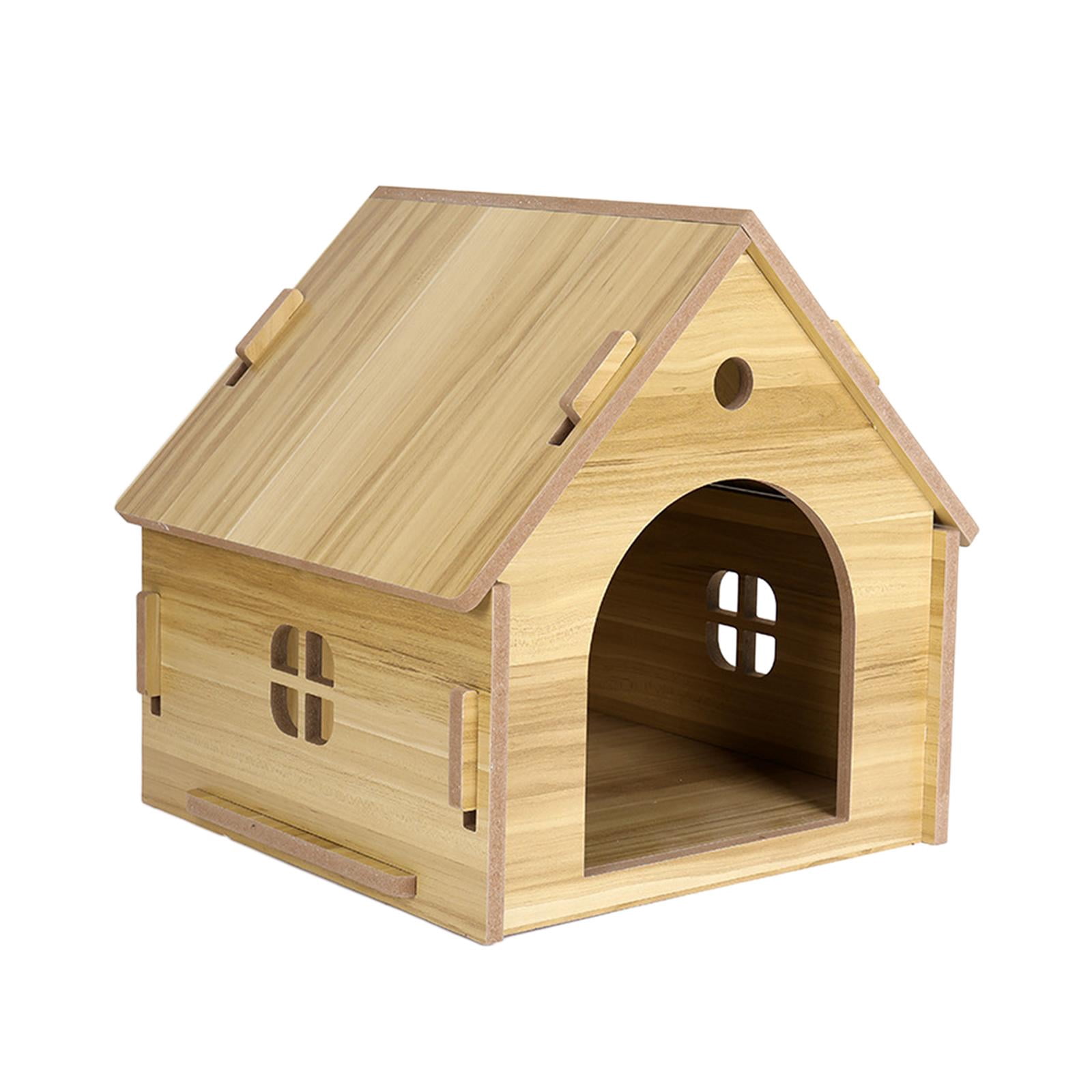 FITYLE Outdoor Cat House Puppy Cave Feral Cats Outside Shelter Ducks Small Dogs Wooden Sturdy Structure Rabbit Hutch Hideout Cat color