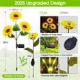 thumbnail image 3 of PUCACHI 2 Pack Solar Lights Outdoor Garden Decor - 3D Sunflower Design, IP65 Waterproof, Auto On/Off, Warm White LED, Easy Install for Yard, Patio, Pathway, 3 of 7