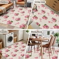 thumbnail image 5 of Area Rugs 2.7'x5', Pink Roses Carpet for Living Room Bedroom Dining Room, Valentine's Day Love Flowers Beige Rustic Throw Kitchen Rugs Non Slip Washable Rectangle Indoor Outdoor Rugs, 5 of 8