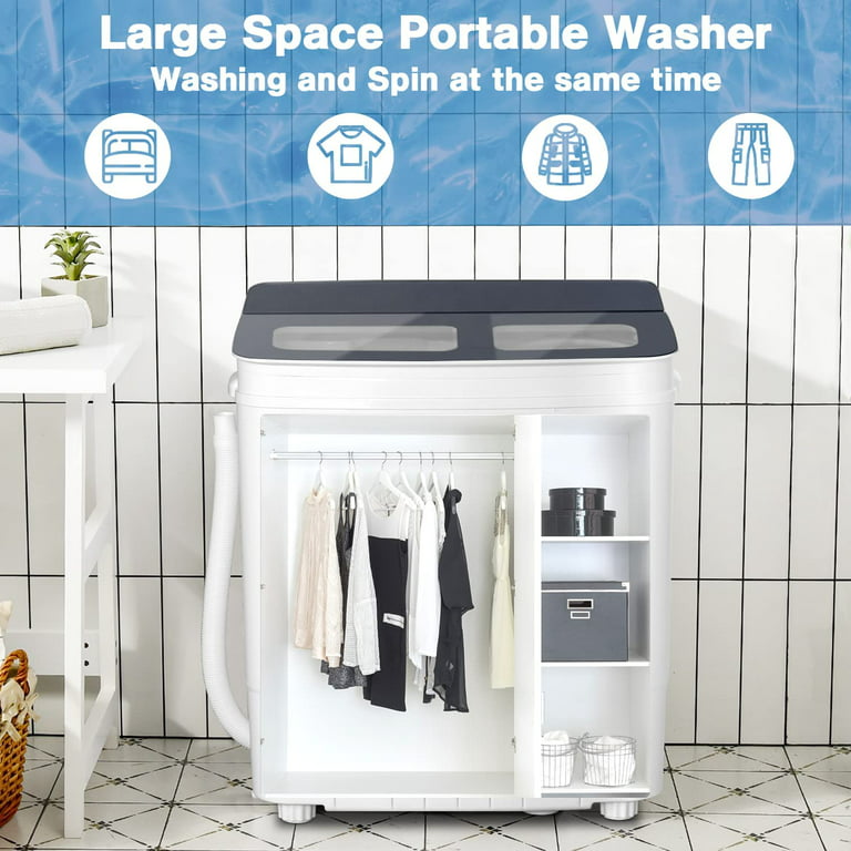 Washer-3.5-GreySUNCROWN 4.6 Cubic Feet Cu. ft. Portable Washer & Dryer Combo with Child Safety Lock Color: Gray