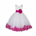 thumbnail image 2 of Ekidsbridal Ivory Floral Lace Bodice Rose Petal Tulle Formal Flower Girl Dress Wedding Communion Baptism Pageant Evening Gown 165T 4, 2 of 3
