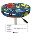 thumbnail image 4 of Qekee Vehicles Cartoon with Funny Drivers Print Velvet Round Bar Stool Seat Cover, Soft Foam Cushioned Protector with Non-Slip Backing for Kitchen, Office & Restaurant Chairs-12 inch, 4 of 7