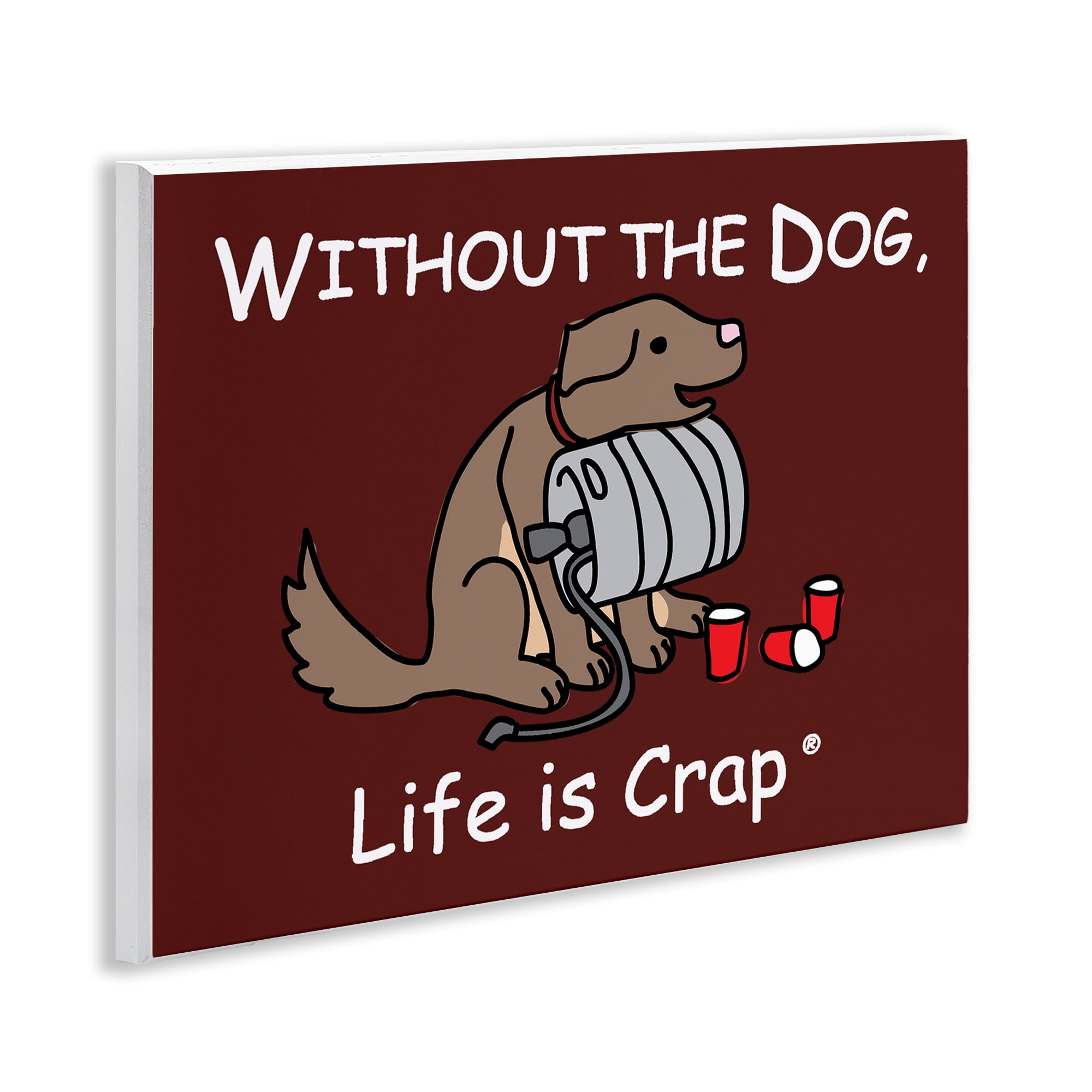 Stupell Industries Funny Dog & Keg Novelty & Humor Painting Unframed Art Print Wall Art, 14 x 11