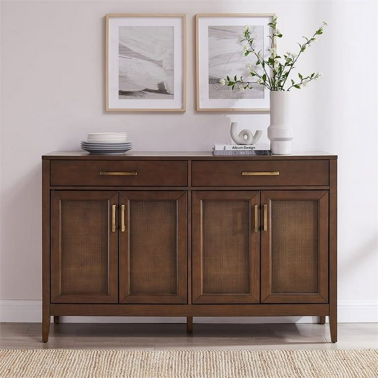 Dark wood and brass sideboard outlet