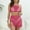 Hot Pink, variant on Njoeus Women's Beach Swimsuit Cover up 2 Piece Outfits Tassel Crochet Mesh Halter Crop Top and Skirt Set Bathing Suit Bikini Cover Ups for Women