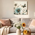 thumbnail image 6 of Canvas Wall Art Vintage Tulip Canvas Art Print Butterfly Flower Pictures Wall Decor for Living Room Bedroom Artwork Decorations Stretched Framed Ready to Hang 8"x8", 6 of 9
