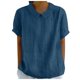 thumbnail image 1 of Nueva blusa con solapa para mujer - Top holgado informal de manga corta - Diseño irregular con encaje entretejido, 1 of 6