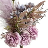 Artificial Purple Peony Wild Daisy Reed Grass Bouquet Arrangement ...