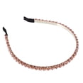 thumbnail image 3 of Unique Bargains 1 Pcs Hairband for Women 2 Rows Rhinestone Headband Purple 0.31 Inch Wide, 3 of 5