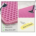 thumbnail image 3 of 2-Layer Cat Litter Mat Litter Trapper Pink Traps Litter from Box, Soft on Kitty Cat Paws Honeycomb Double-Layer, Helps to Waste Less Litter on Floors Size 21" X 14", 3 of 7