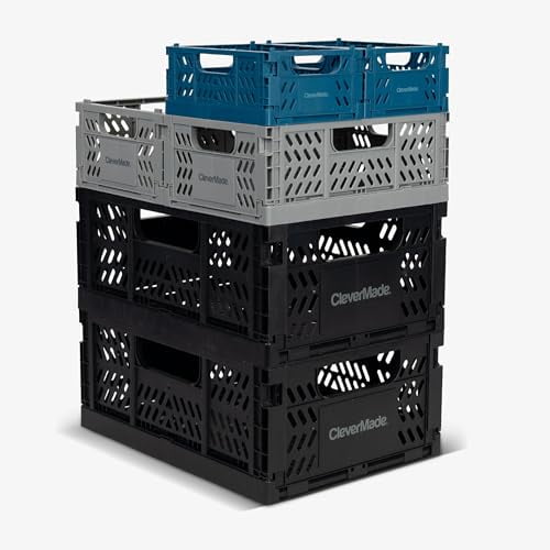 Open Box CLEVERMADE COLLAPSIBLE MINI CRATES, MULTICOLOR - MCBUN-AUVY6PK