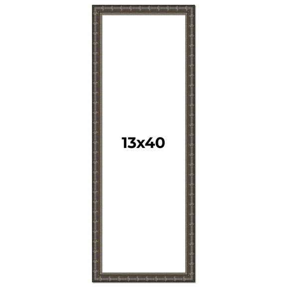 13x40 Frame Black Bamboo Solid Wood Picture Frame Width 1.5 Inches | Interior Frame Depth 0.5