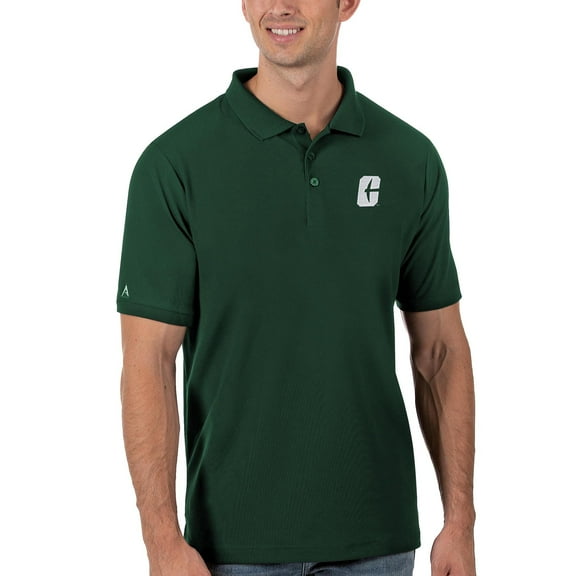 Men's Antigua Green Charlotte 49ers Legacy Pique Polo