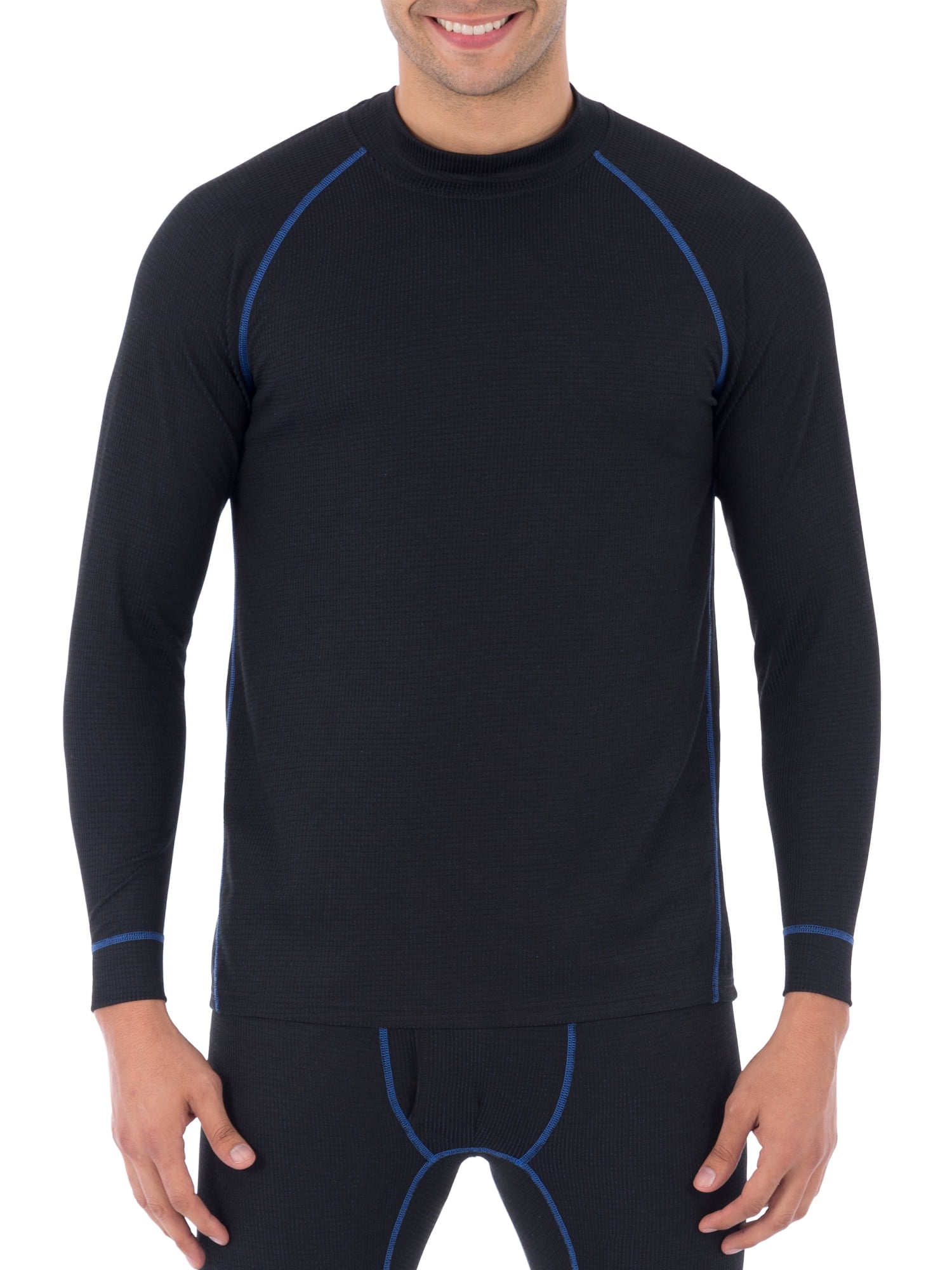 Click Mens Black Thermal Base Layer Long Sleeve Vest Top Compression Winter Warm 