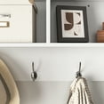 thumbnail image 6 of White Entryway Wall Mounted Coat Rack with 4 Dual Hooks Living Room Wooden Storage Shelf, 6 of 13