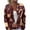 Coffee, variant on Women's Fashion Christmas Printed Long Sleeve Knitted Cardigan Button Down Jacket for Holiday Casual Wear and Women's Outerwear with Festive Design,Vermilion,S