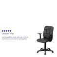 thumbnail image 2 of Mid-Back Black Quilted Vinyl Swivel Task Chair with Arms, 2 of 9