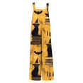 thumbnail image 5 of Women's Halloween Jumpsuits Witch Hat Ghost Halter Backless Horror Overalls Spiderweb Castle Sleeveless Funny Rompers, M, 5 of 5