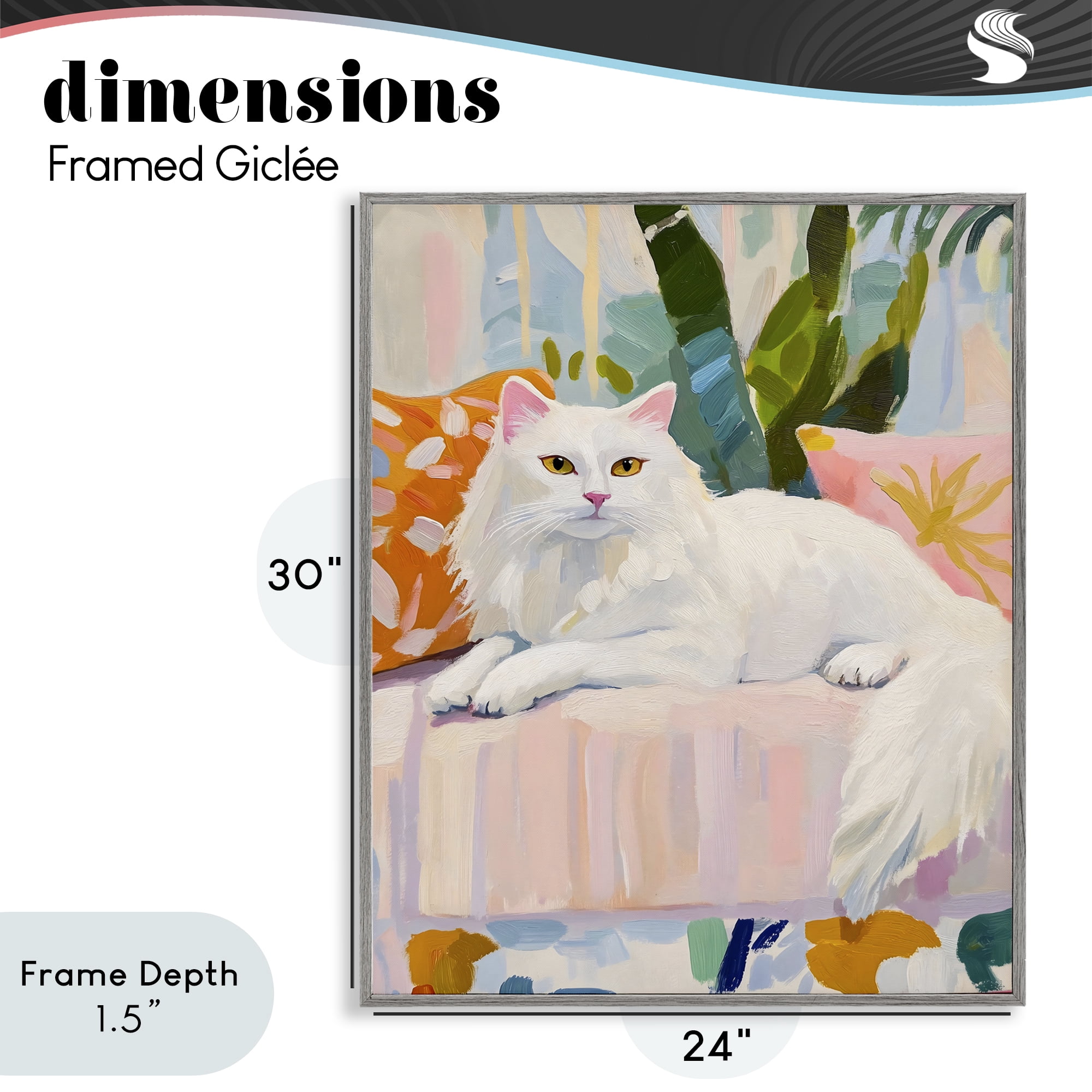 Stupell Industries Fancy Cat on Pastel Sofa Gray Framed Giclee Art, design by The Prints Vibe