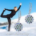 thumbnail image 3 of Green Malachite 7 Chakra Lotus Flower Earrings 925 Sterling Silver Abalone Dangle Earrings for Women Yoga om Jewelry Gifts, 3 of 6