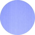 thumbnail image 1 of Ahgly Company Machine Washable Indoor Round Solid Blue Modern Area Rugs, 5' Round, 1 of 4