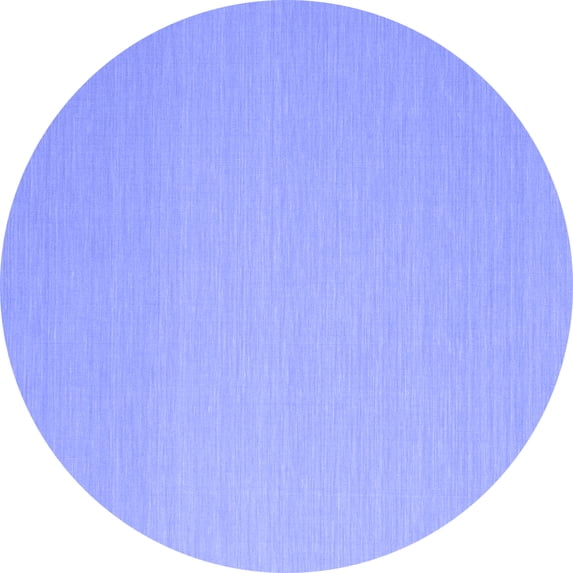 Ahgly Company Machine Washable Indoor Round Solid Blue Modern Area Rugs, 5' Round