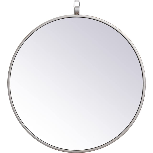 Espejo Elegante Decor Eternity 46 cm Redondo con Marco Plateado