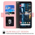 thumbnail image 2 of Compatible avec Google Pixel 2 TG Étui Portefeuille en Cuir à Rabat Porte-Cartes Support Accessoires pour Cellulaire Porte-Monnaie Fente pour Pièce d'Identité de Crédit Étuis de Téléphone pour Pixel1 Femmes Hommes Rose, 2 of 5