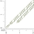 thumbnail image 2 of 925 Sterling Silver Pave Super Flat Figaro Chain Silver 7.7mm Necklace 22 Inch Chain Necklace for Women and Men, 2 of 2