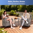 thumbnail image 5 of Jentlehouse 4 Piece Patio Conversation Set with Swivel Gliders and Coffee Table, Outdoor Wicker Sectional Sofa Sets with 6 in Thickness Cushions, Gray Wicker/Gray Cushions, 5 of 13