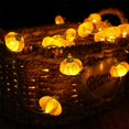 thumbnail image 5 of Morttic Halloween Lights 3D 10ft 30 LEDs Pumpkin String Lights Battery Powered Orange Lights for Halloween Party Indoor Fall Outdoor Harvest Thanksgiving Decorations, 5 of 7