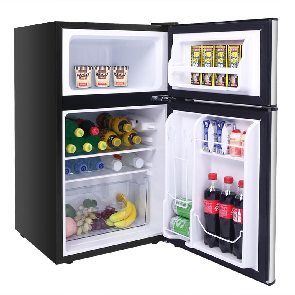 Zimtown 3.2 cu ft Mini Fridge Two Door Design Refrigerator with Freezer, Gray