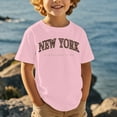 thumbnail image 2 of Kid Girls T Shirts New York Shirt Graphic Letter Print Short Sleeve Casual Crewneck Basic Tees Cute Tops for Girls 10-11 Years, 2 of 4