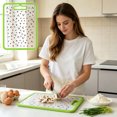 thumbnail image 6 of OKKVV Tempered Glass Cutting Board Non-Slip Floral Printed Kitchen Chopping Board Hanging Design Shatter Resistant Cooking Surface for Home Kitchen Meal Prep Use 12.6in Length green, 6 of 8