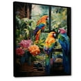 thumbnail image 2 of Designart "Jungle Paradise of Red Parrots II" Animals Framed Wall Art - Modern Yellow Parrot Living Room Framed Canvas Art, 2 of 6